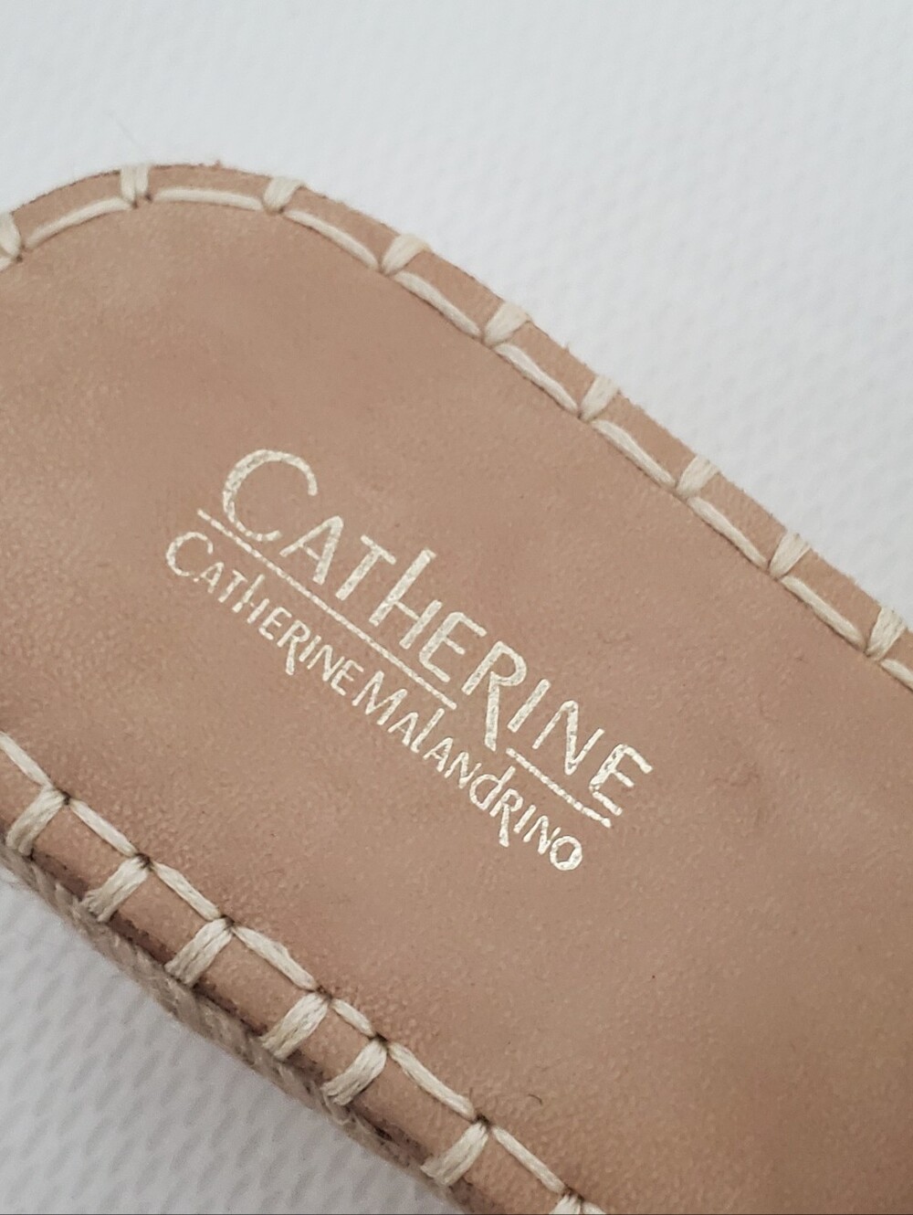 Catherine Malandrino Cirkly Taupe Textured Espadrille Wedge Sandals Suze 10 - Picture 4 of 9